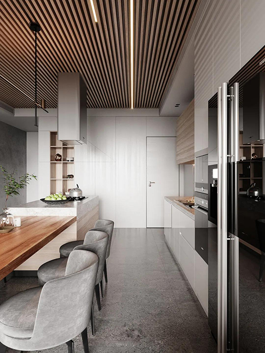 質(zhì)感生活的極致體現(xiàn)，高級(jí)灰遇上木飾面效果圖賞析!